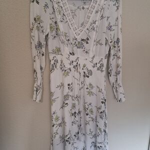 American Rag White Floral Long Sleeve Dress